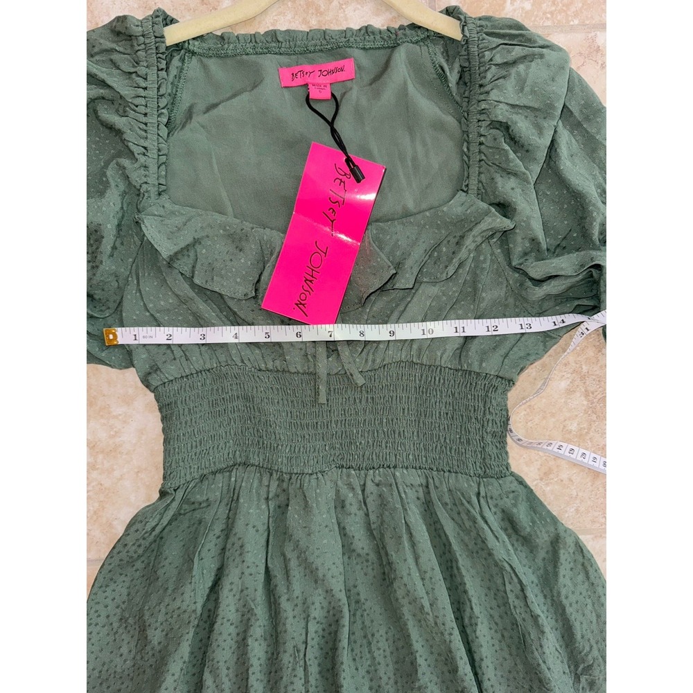 NEW Betsey Johnson Women's Ruffled Dot Jacquard Mini Summer Spring Dress Size S - Picture 10 of 10